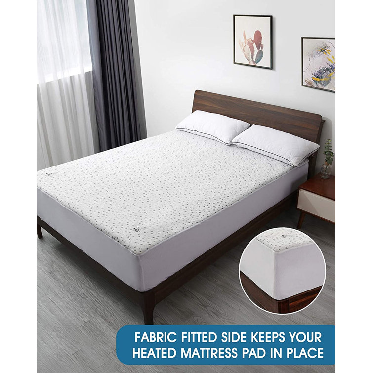 White Noise Dual Controllers King Polyester Heated Mattress Pad | Wayfair