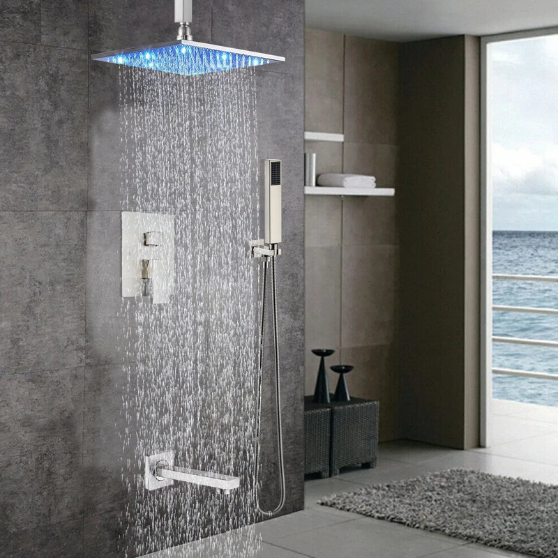 Système de douche complet à pression équilibrée (température et volume) avec valve brute