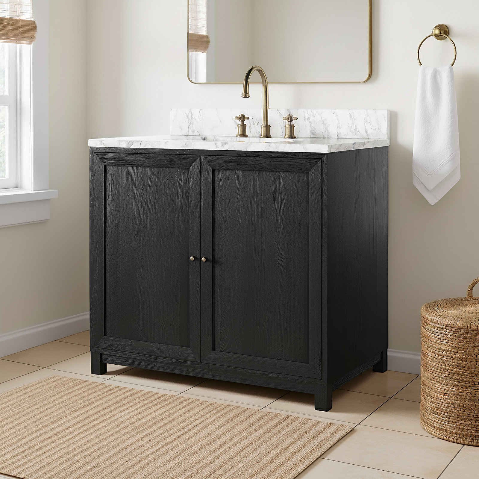 Nebbiolo Single Bathroom Vanity, Black, 36"