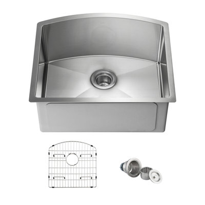 22" x 21" Handcrafted 16 Gauge Undermount Kitchen Sink 