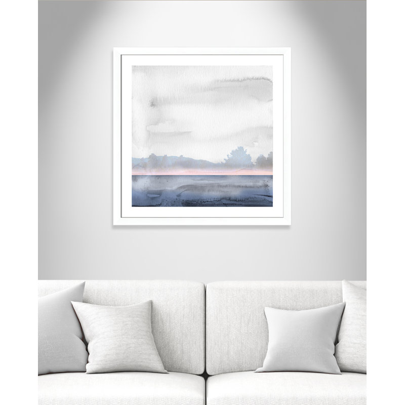 Cabrera Rose Shores II - Peinture, Cadre blanc, H 33,5 po x l 33,5 po x P 1,25 po