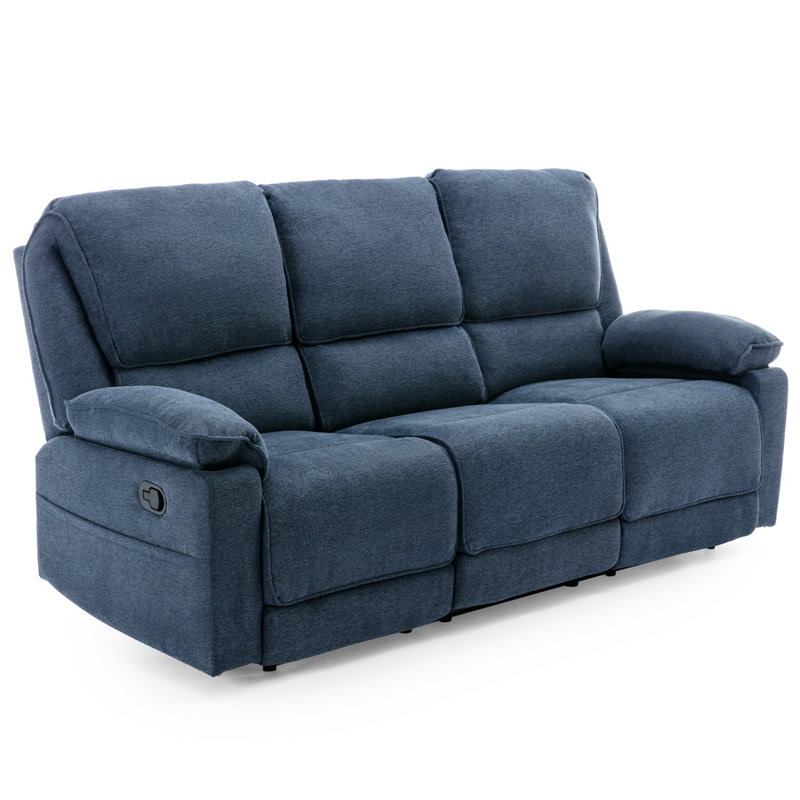 Sydney Latch Recliner 3 Seater Sofa, Blue