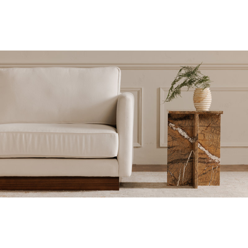 Rience Marble Top End Table, Gold Marble
