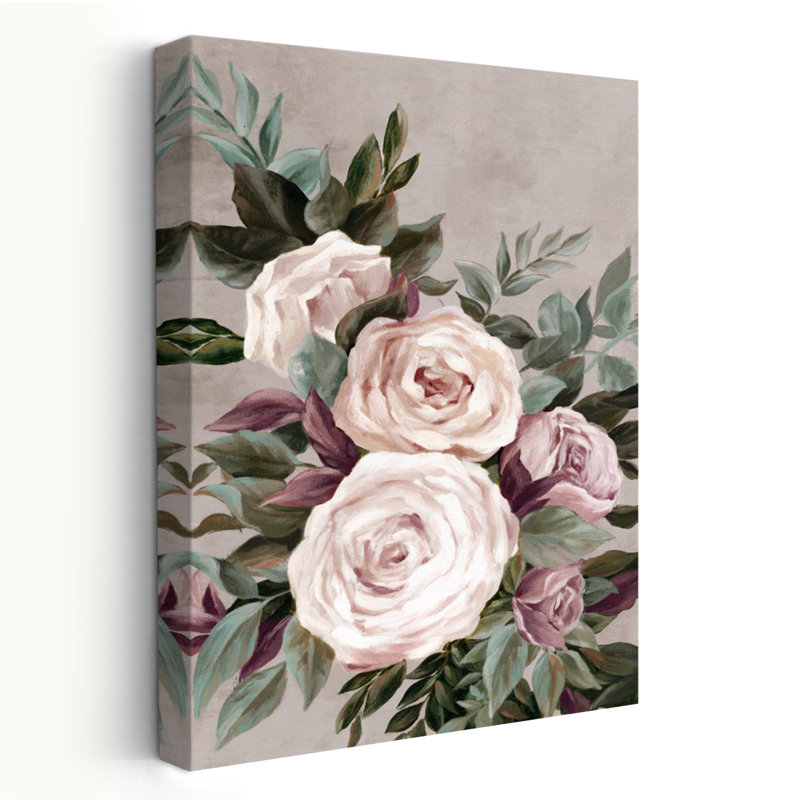 Roses et feuilles, épines et grâce artistique, H 24 po x l 16 po