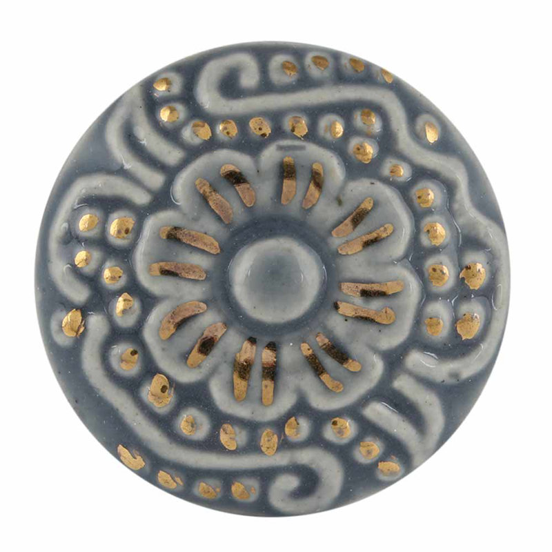 Oversized 1.77" Diameter Mushroom Knob Multipack, Gray/Gold