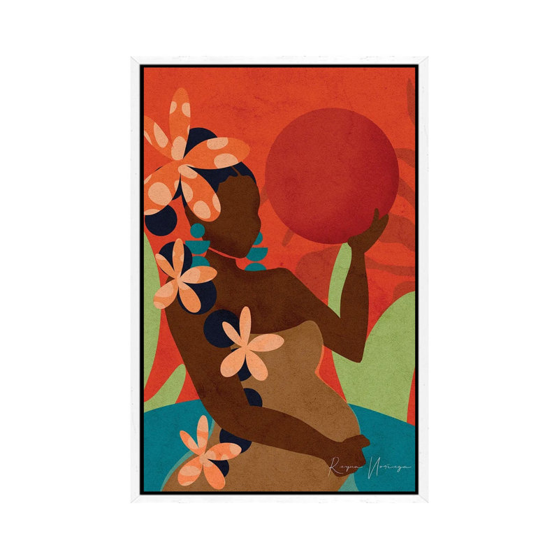 Mama Virgo by Reyna Noriega - Painting on Canvas, White Framed Canvas, 66.04 cm H x 45.72 cm W