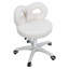 Fauteuil de coiffeuse, fauteuil de maquillage en molleton doux avec roues silencieuses, réglable en hauteur et pivotant à 360 °, conception sans accoudoirs peu encombrante, blanc crème