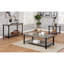 Arlo 23 In. Grey Wash/Sand Black Rectangular Metal End Table With Open Bottom Shelf And Plank Inspired Design