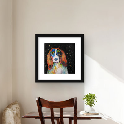 Colorful Dog - Framed Matted Print for Home Decor