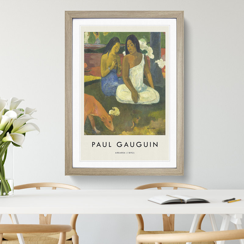 Arearea by Paul Gauguin - Picture Frame Graphic Art, 36cm H x 27cm W x 2cm D, Oak Framed
