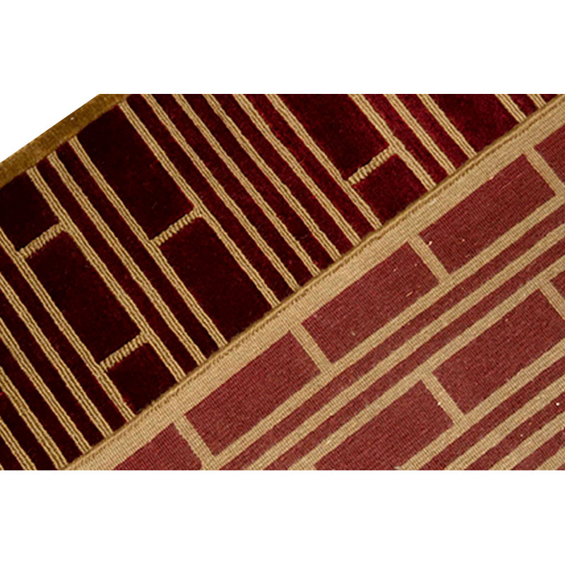 Tapis beige et vin de haute qualité noué à la main