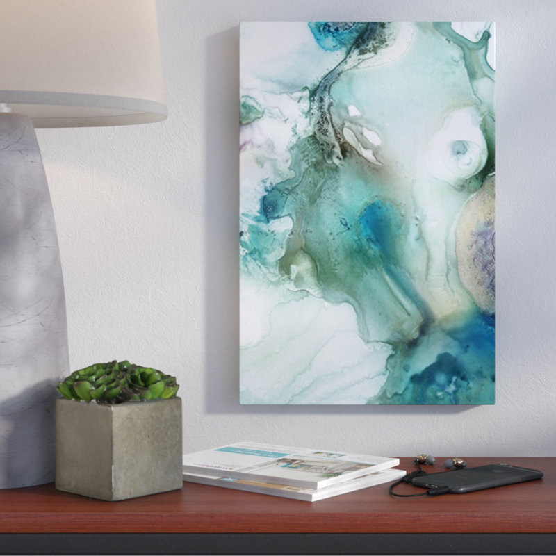 « menthe bubbles iv », impression, H 44 po x l 32 po x P 1 po, Cadre blanc