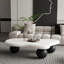 Table basse de 40 pouces en forme de nuage avec 3 pieds sphériques pour le salon, blanc crème-856897099-856897096-848548132