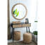 Miroir rond en bois avec cadre perlé pour décoration de salon 33,5 x 2 x 33,5 pouces avec entrée