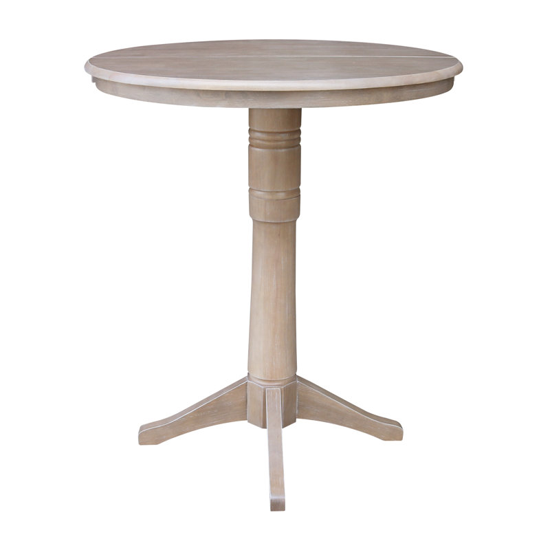 Ileia Extendable Solid Wood Dining Table, Washed Gray Taupe