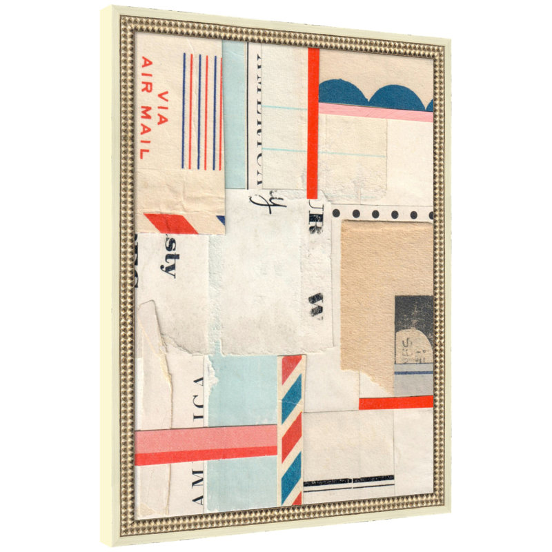 Air Mail 18 x 24 FC par Felicia Dadak, reproduction d'art sur toile encadrée, Blanc vieilli Castellan