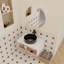 Meuble-lavabo flottant de 30 po avec lavabo vasque en veine de marbre noir, meuble-lavabo mural avec rangement ouvert, finition blanche avec décor en bois, conception moderne peu encombrante (livré dans 2 boîtes)-130833324