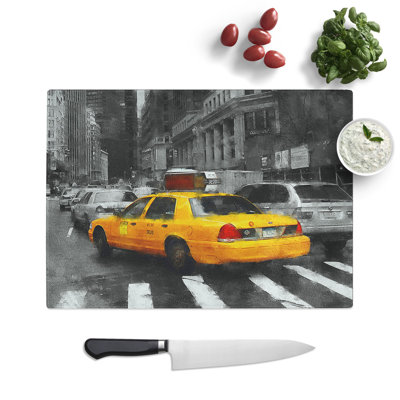 Yellow Taxi Cab Vol.2 Painting Chopping Board