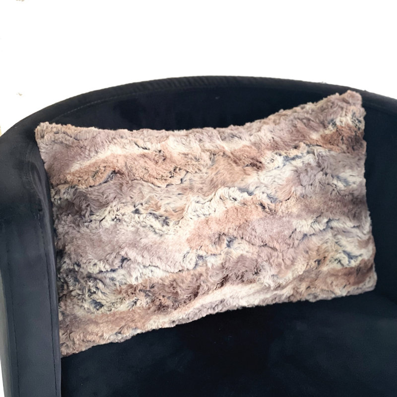 Housse et insert de coussin en fausse fourrure rectangulaire Elegant Brandy Fox, 20" x 30", Coussin lombaire