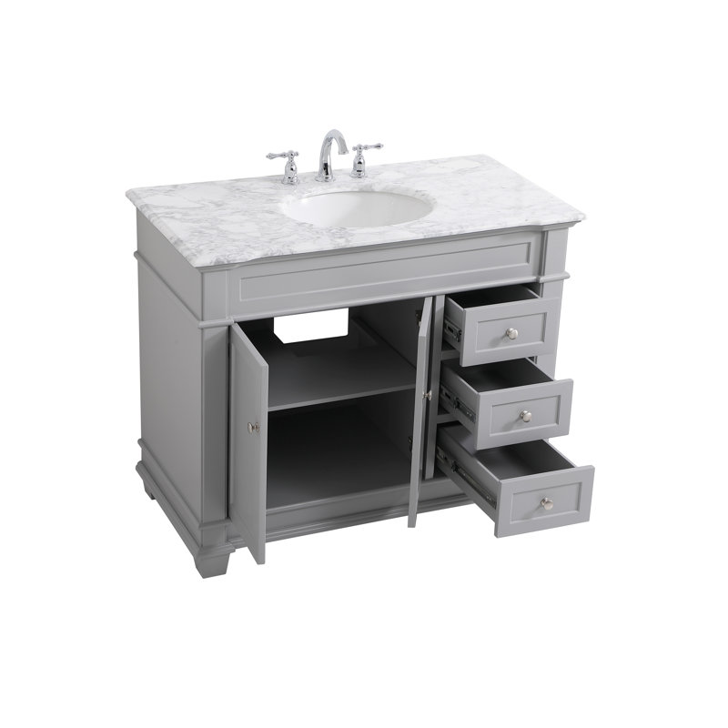 Ensemble de meuble-lavabo simple 42 po Lydie, Gris
