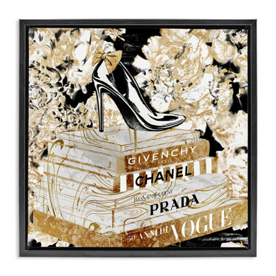 Créateur de mode talons et livres, art mural sur toile flottante par Ziwei Li