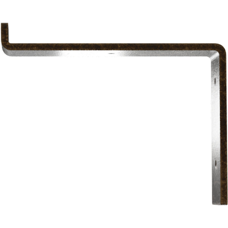 Support de tablette en acier l 2 po x P 8 po x H 6 3/4 po, H 6 po x l 2 po x P 8 po, Laiton antique