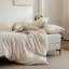 Ensemble de housse de couette en jacquard de coton et lin texturé-127356754