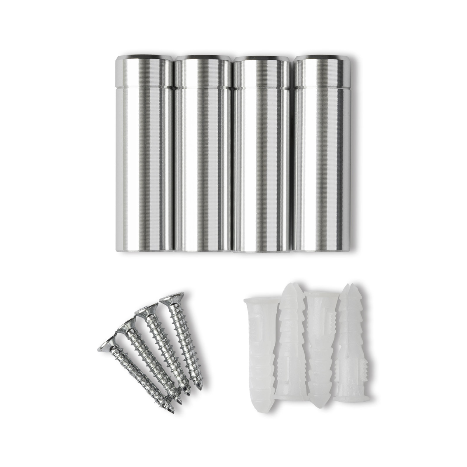 Wexel Art 1-Inch Standard Wall Mounts Grade Acrylic Floating Frames, Silver (Pack Of 4), Silver, 0.625" H x 0.625" W x 1.5" D