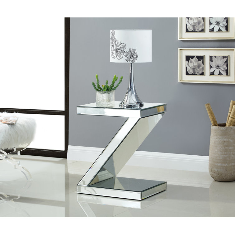 Tuan Mirrored Glass Top End Table