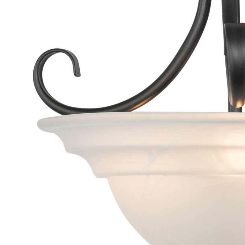 Glass Semi Flush Mount, Oil Burnished Bronze