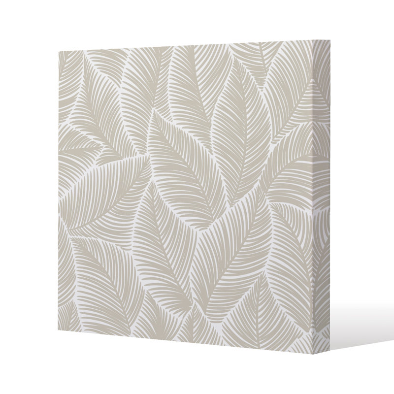 Beige Leaves by Andrew Lee - Wrapped Canvas Print, 46cm H x 46cm W x 4cm D