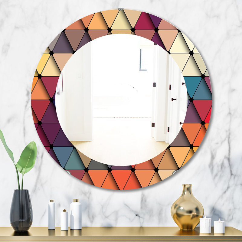Mirror, 31.5" H x 23.7" W, Yellow/Red/Brown