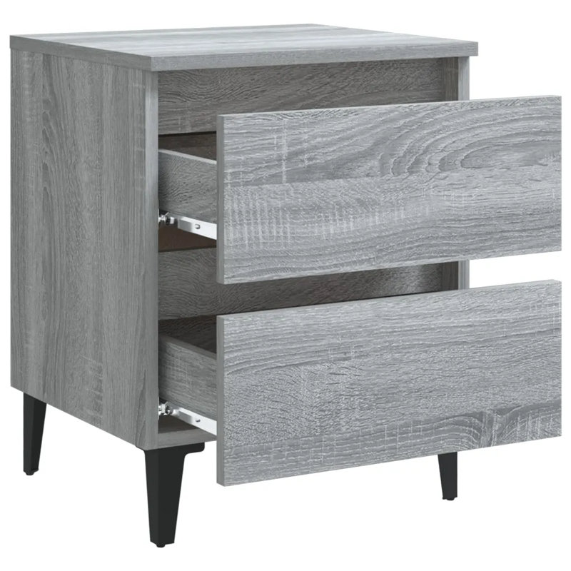40 cm W Bedside Table, Grey Sonoma