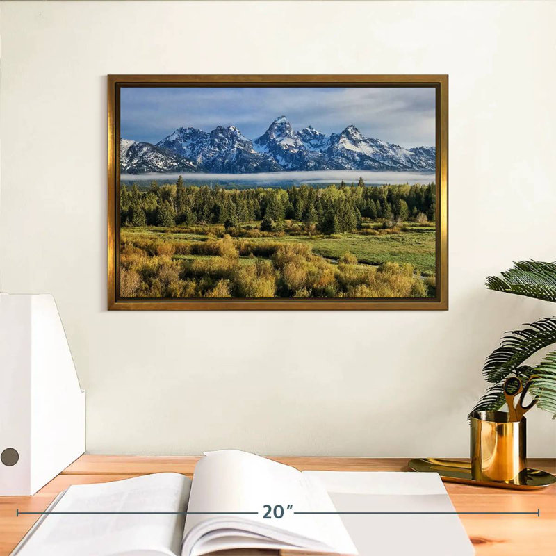 Grand Teton Sierras, Cadre flottant doré, 13 po x 9 po