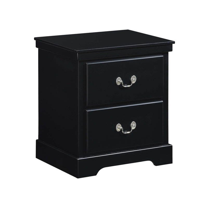 Table de chevet en bois 1Pc, Noir