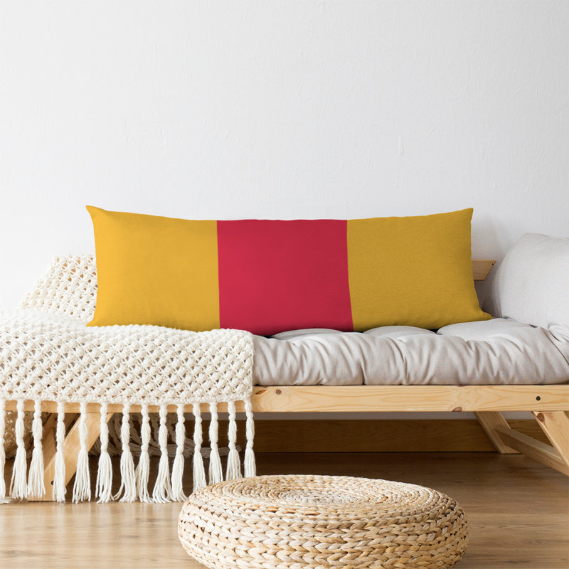 Stripes Medium Polyester/Polyfill Body Pillow, Addington Football, Gold and Red