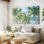 «Tropical Trees Paradise», impression sur toile tendue 3 pièces-653339713