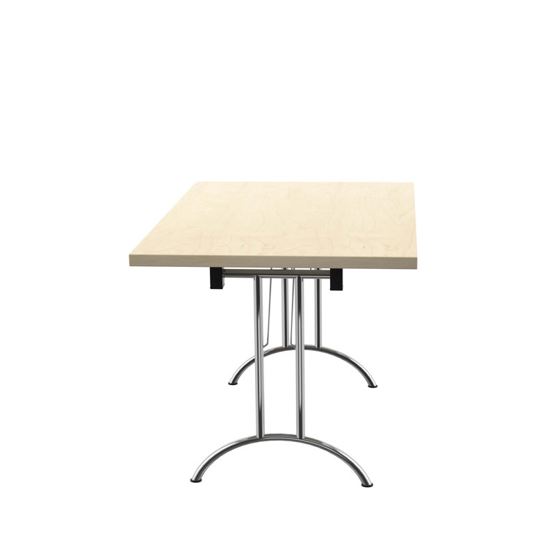 Buariki Rectangle Modular Training Table, Silver, Oak, 72.5cm H x 120cm W x 80cm D