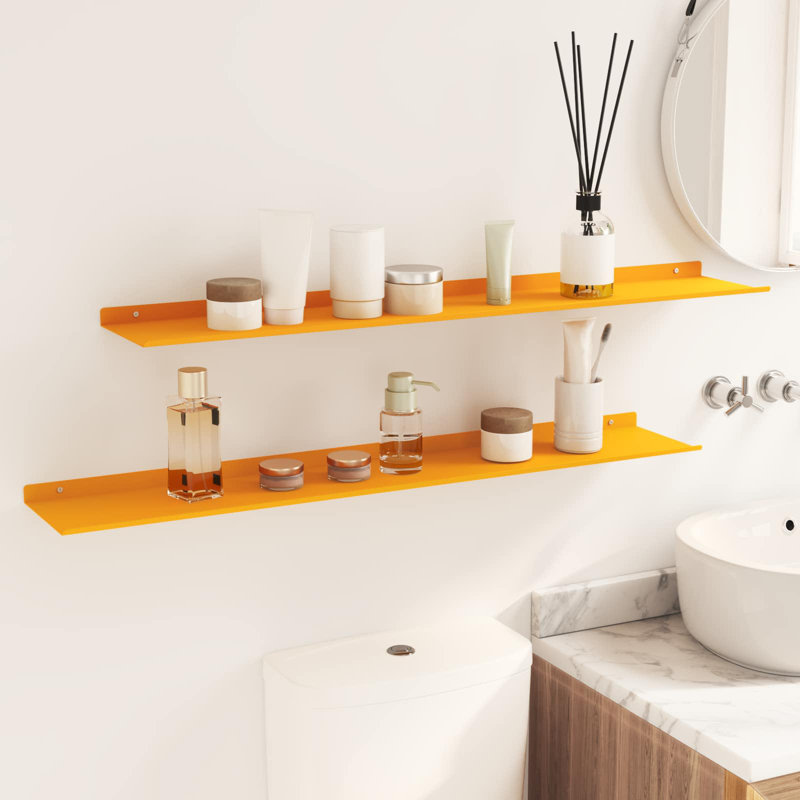Steel Floating Shelf, Mustard Yellow