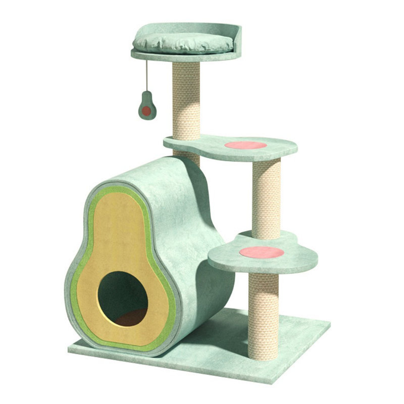 Avocado Shell Cat Bed with Scratching Posts