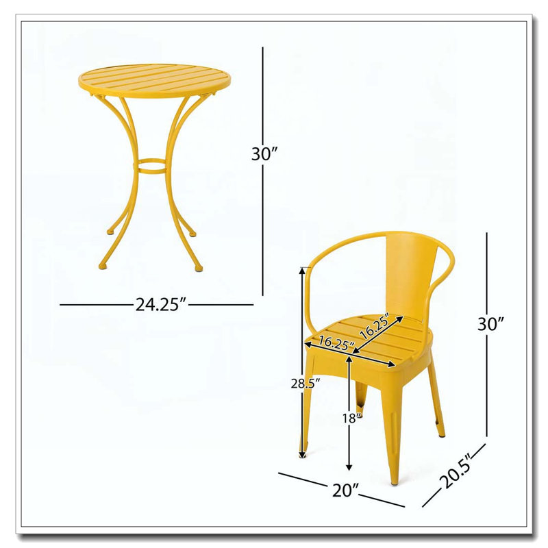 Ensemble d'extérieur 3 pièces, Jaune
