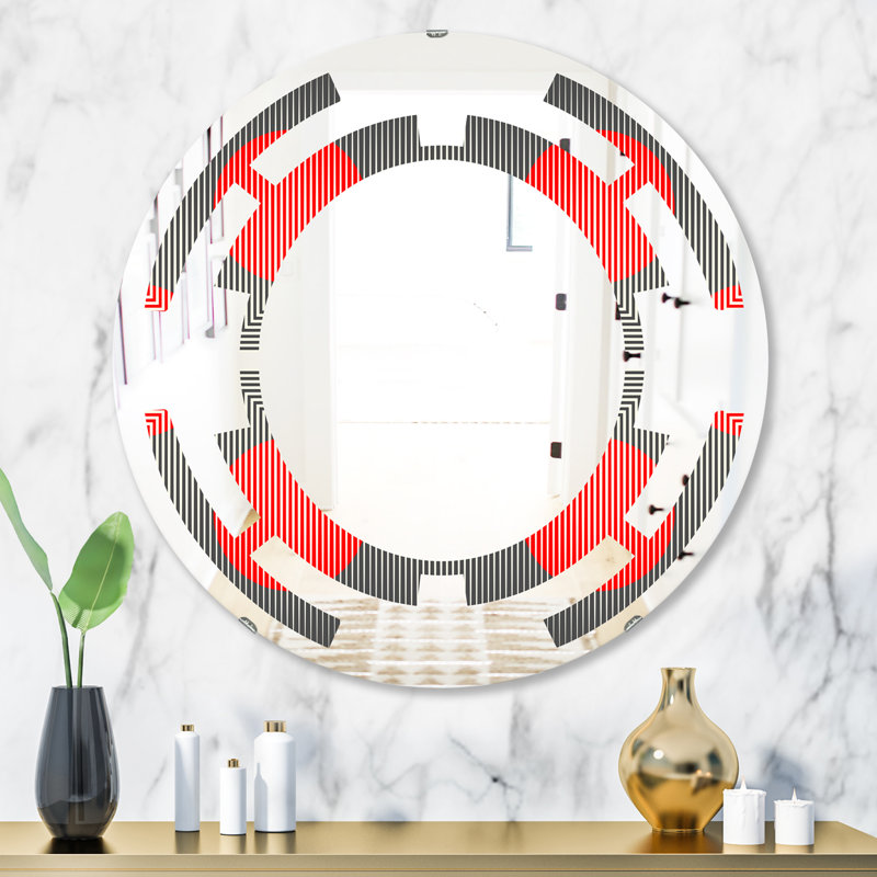 Miroir mural moderne et sans cadre à motif géométrique "line", H 31,5 po x l po
