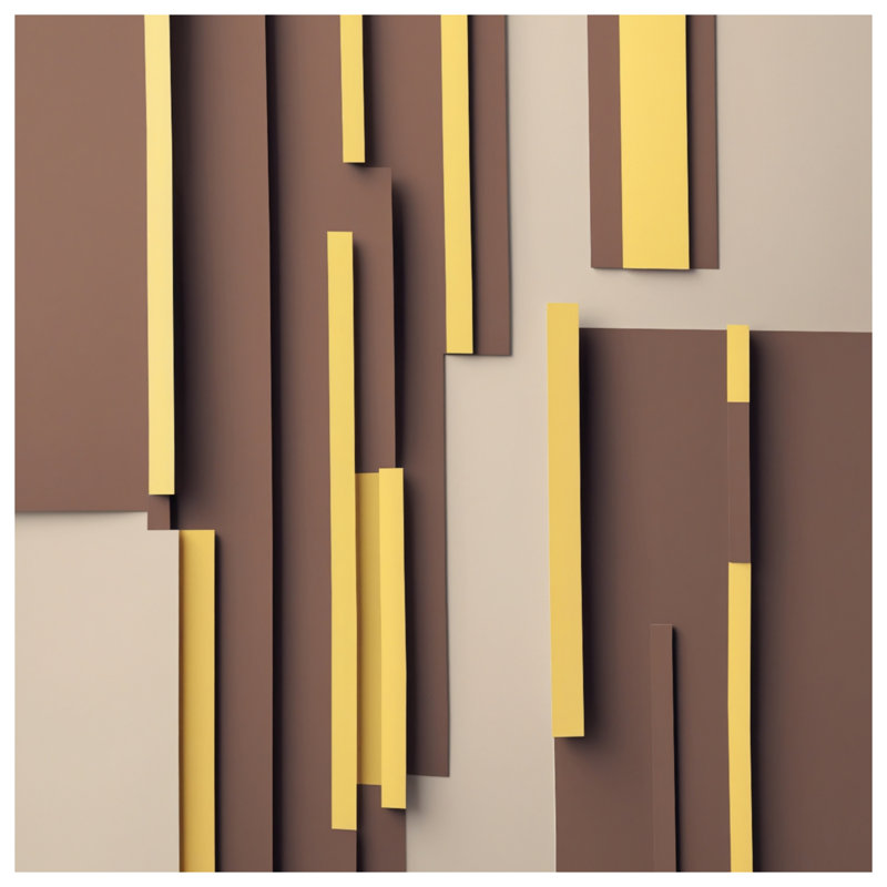 Toile tendue avec blocs rectangulaires brun et jaune dans de nombreuses tailles, 20 po x 24 po