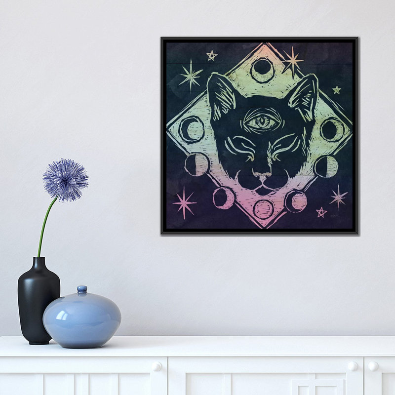 « mystical halloween bijoux iv », impression sur toile, H 18 po x l 18 po x P 1,5 po, Toile avec cadre noir, Pas de tapis