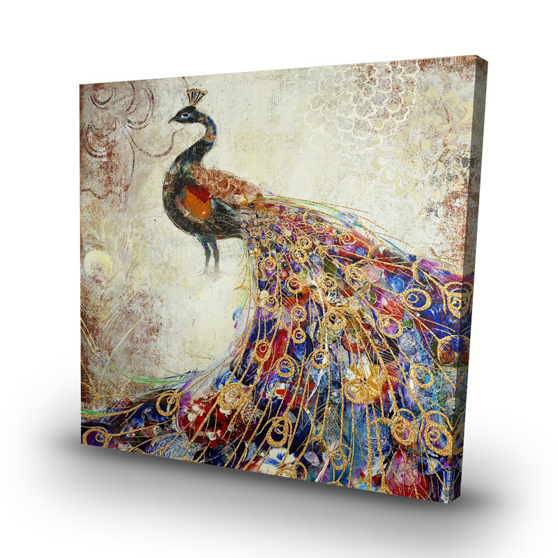 Majestic peacock - 32"x32" art on canvas