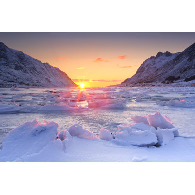 Winter At Sunrise by Sara_winter - Wrapped Canvas Print