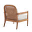 Chaises d'appoint de 26,6 po de style Mid-Century, bois de noyer et revêtement rayé pour le style détente de la chambre à coucher, coin lecture beige-2057404383