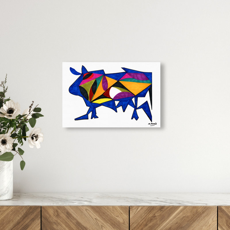 Manuel Roman - Bull Sunrise Print by Oliver Gal, 10"H x 15"W, Gallery Wrapped
