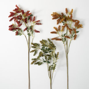 Primrue Vickerman Artificial 25 Dogwood Glitter Spray Plants & Flowers  Pick
