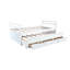 Lit simple blanc avec tête de lit, lit gigogne et style moderne - tiroirs de rangement optionnels pour chambre à coucher et meubles peu encombrants-2077136464